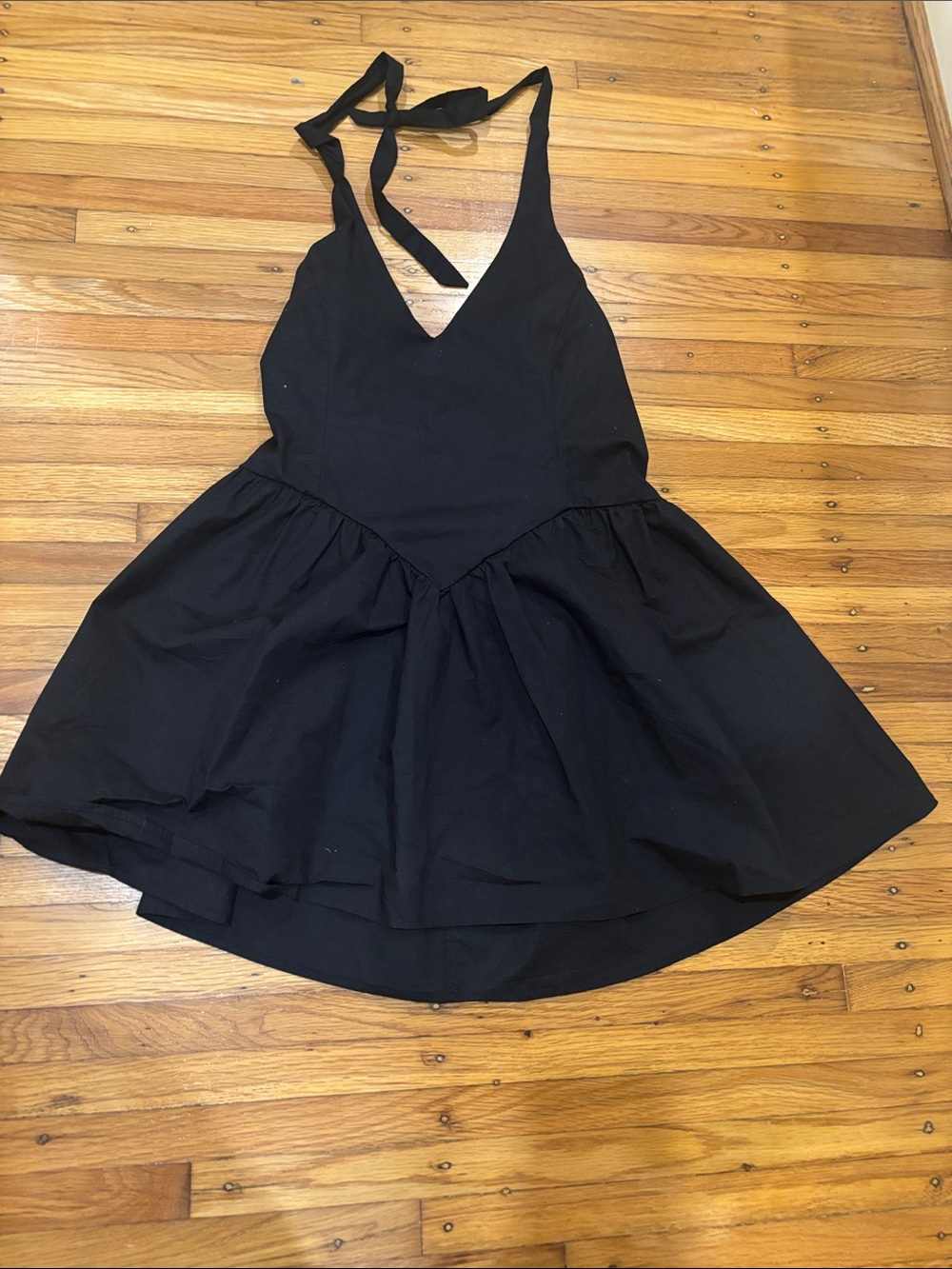 wild fable Black Halter V-Neck Mini Dress